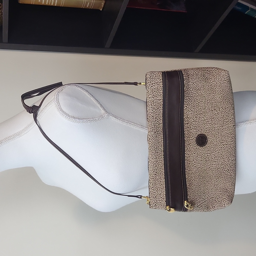 FIRENZE MODA Made in Italy Brown Beige Suede-like Fabric Made in Italy Shoulder